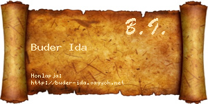 Buder Ida névjegykártya